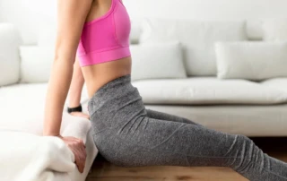Resize Close Up Woman Training Living Room
