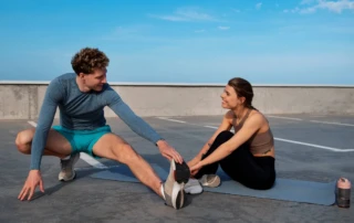 Resize Couple Working Out Together Outdoors