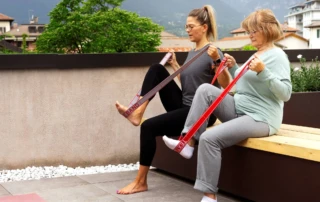 Resize Old Woman Doing Fitness Exercises