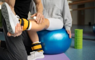 Resize Patient Doing Physical Rehabilitation Helped By Therapists