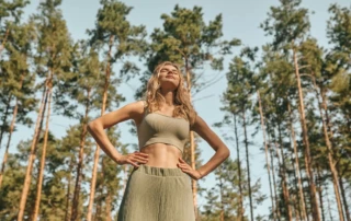 Resize Woman Practising Yoga Park Looking Involved