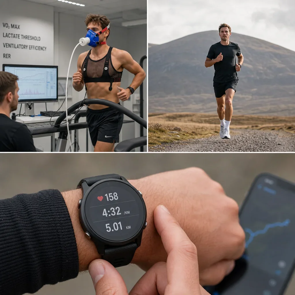 A comparison of lab testing, field testing, and wearable VO2 max measurement.